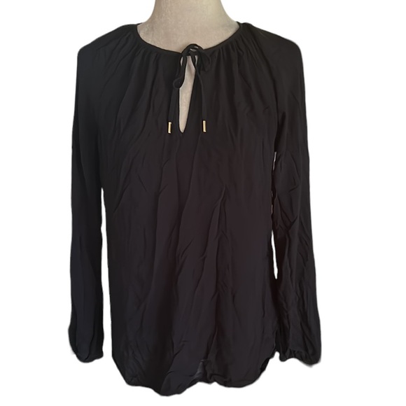 Lilly Pulitzer Willa Onyx Black Tie Neck Blouse - S - Picture 12 of 12